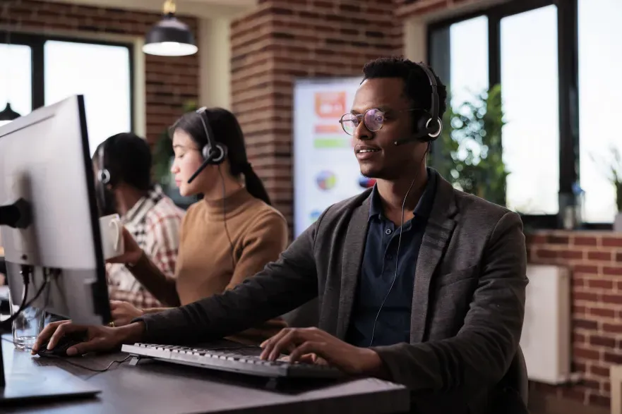 Telemarketing guy with headset